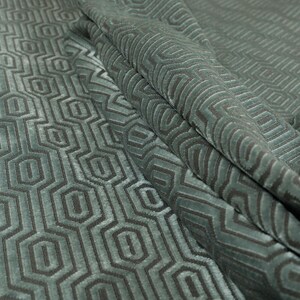 Geometric Velvet Jacquard Fabric Upholstery, Furniture, Seating, Chairs, Curtain, Cushion & Interior Design Soft Hard Wearing Quality Fabric image 14