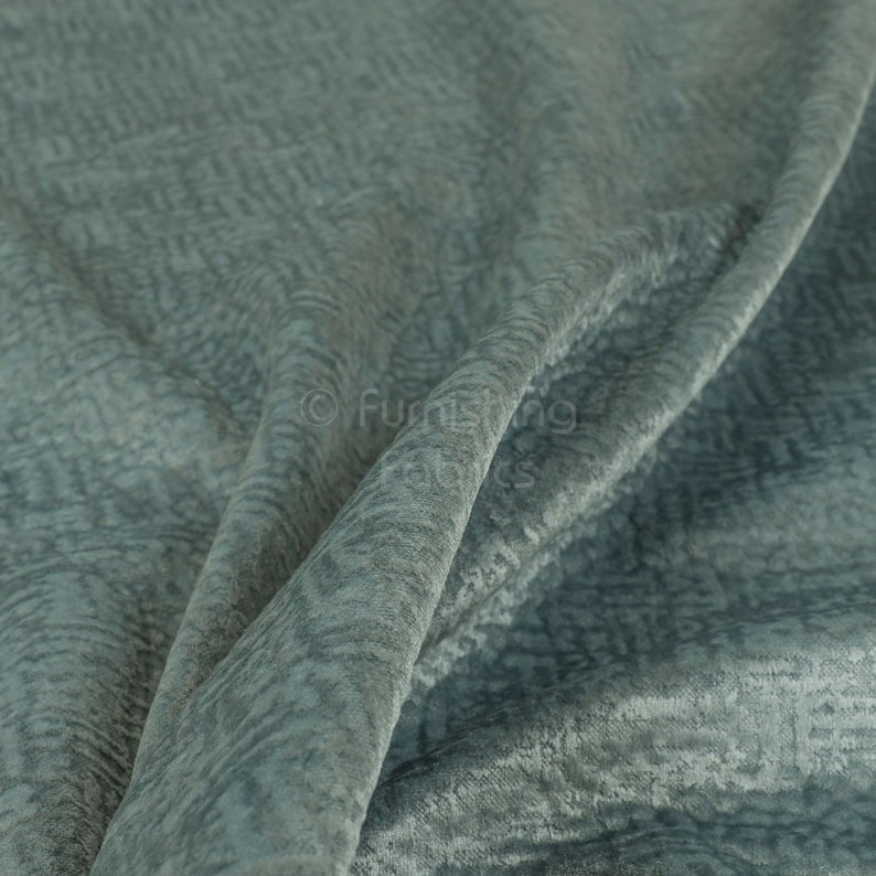 New Furnishing Upholstery Luxury Quality Soft Textured Velvet Fabric In Baby Blue Colour For Sofas Curtains Sold By The Metre
