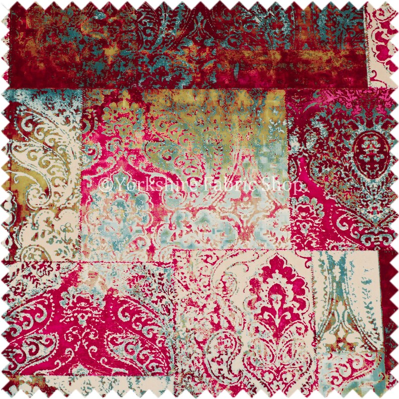 New Soft Printed Velvet Patchwork Damask Traditional Pattern Etsy UK