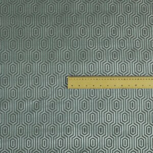 Geometric Velvet Jacquard Fabric Upholstery, Furniture, Seating, Chairs, Curtain, Cushion & Interior Design Soft Hard Wearing Quality Fabric Silver
