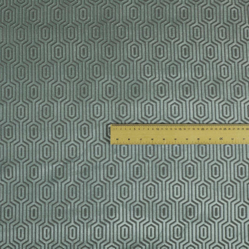 Geometric Velvet Jacquard Fabric Upholstery, Furniture, Seating, Chairs, Curtain, Cushion & Interior Design Soft Hard Wearing Quality Fabric Silver