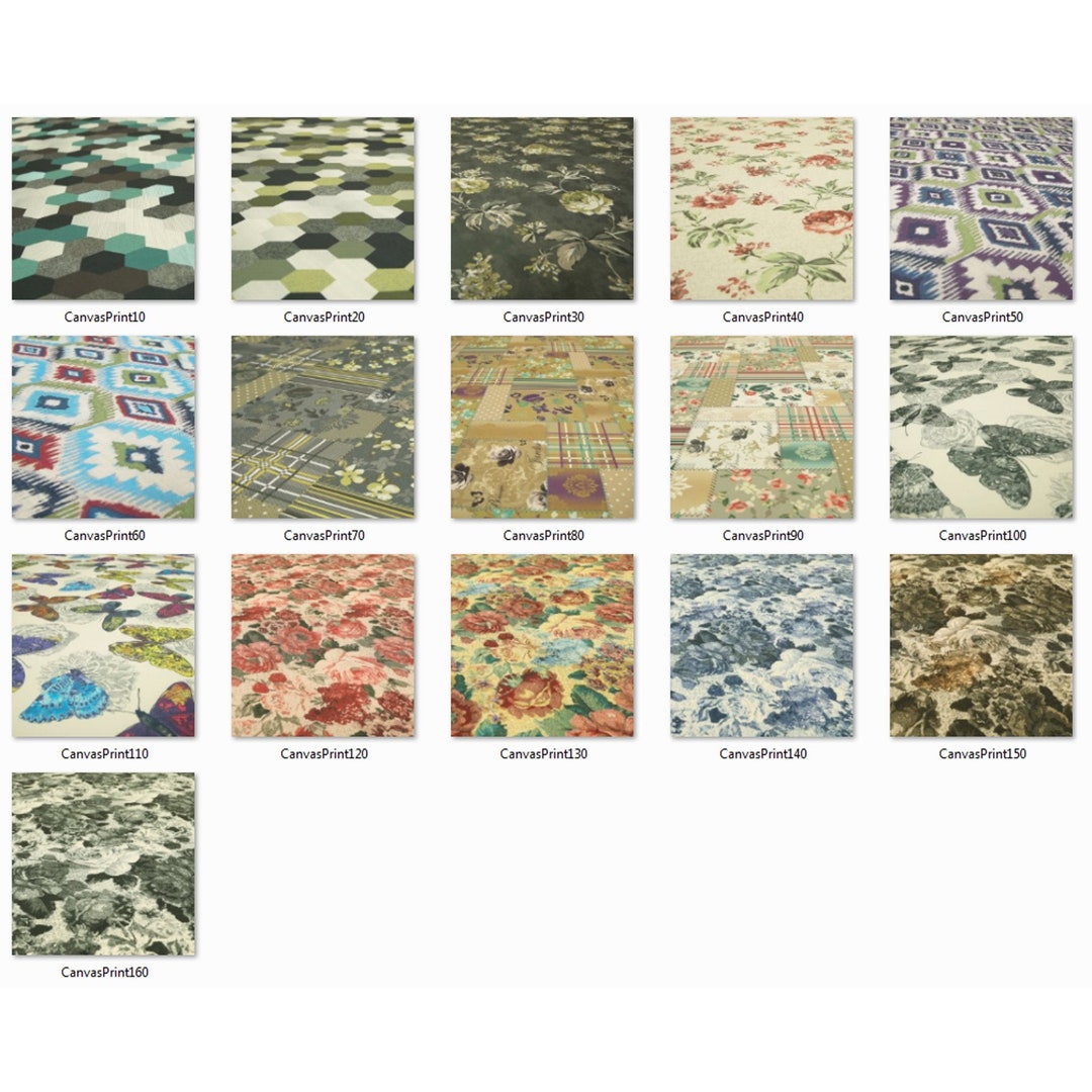 Fire Treated Patterned Canvas Print Fabric for Upholstery, Curtains ...
