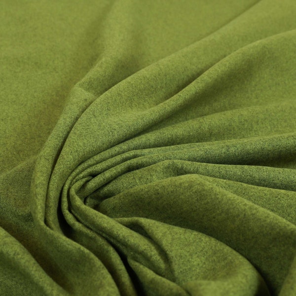 Soft Wool Effect Plain Quality Lightweight Green Grass Chenille Furnishing Upholstery Fabric - Sold By The 1 Metres Fabric