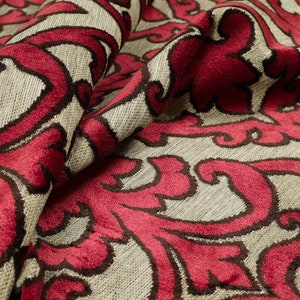 New Designer Modern Quality Pink Beige Fleur De Lis Patterned Cut Velvet Upholstery Curtains Cushions Fabric