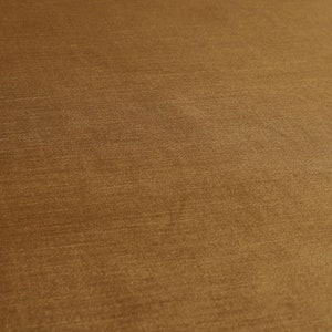 New Designer Quality Plain Silk French Shiny Velvet Upholstery Curtain Furnishing Fabric In Gold Colour - Sold By The 10 Metres Fabrics