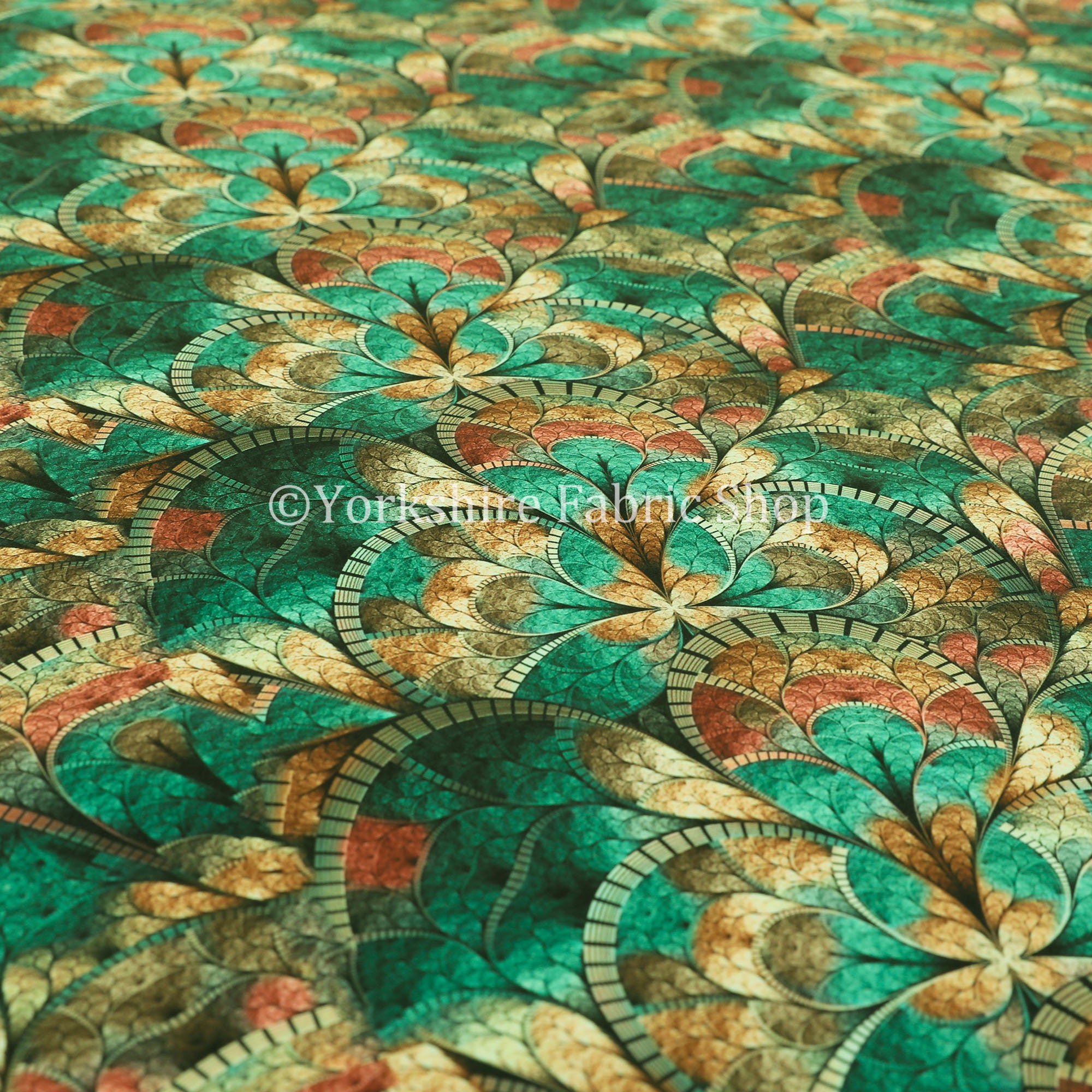 Designer Teal Mosaic Theme New Pattern Velour Printed Velvet Etsy