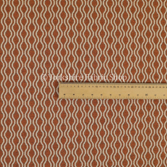 New Soft Quality Chenille Woven Modern Eclipse Pattern Orange Upholstery Fabric