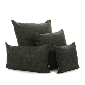 New Thick Woven Hopsack Textured Cushion In Black Colour - 4 Sizes Available - Cushion Cover Only - British Handmade
