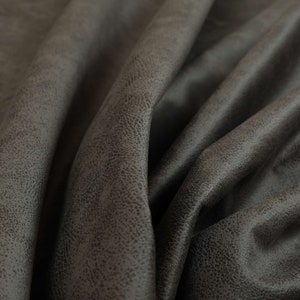 Soft Durable 3 Layer Thick Faux Suede Grey Colour Upholstery Furnishing Fabric - Sold By The 10 Metre