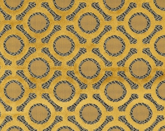 Yellow Geometric Circle Velvet Upholstery Fabric, Modern Sofa Curtains Furniture