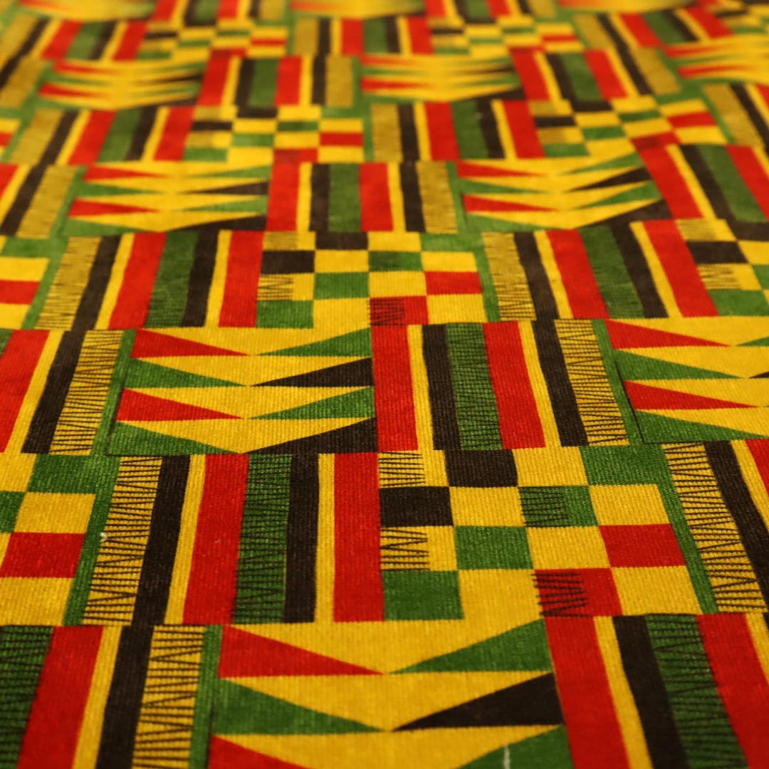 Green Aztec Upholstery Fabric Curtains Furniture Patchwork Yellow ...