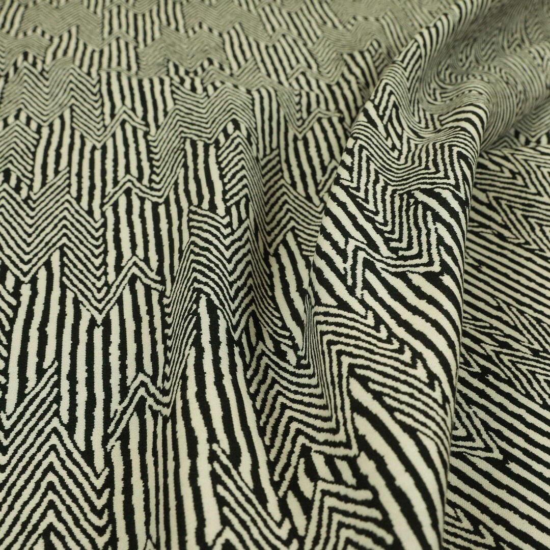 Black White Colour Geometric Maze Pattern Curtain Furnishing - Etsy