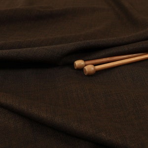 New Soft Designer Linen Look Brown Chenille Fabric Perfect For Upholstery Interiors Curtains Sofas Material - Sold By The Meter From UK