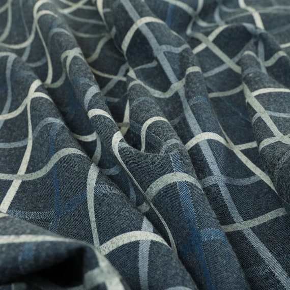 New Blue Colour Tartan Scottish Pattern Soft Touch Wool Effect Furnishing  Fabric -  Ireland