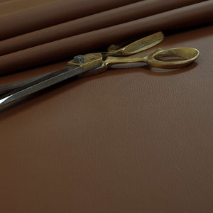 New Soft Matt Finish Chestnut Brown Faux Leather Upholstery Fabric Ideal For Sofas Chairs Material Interior Furnishing - Sold By The Metre