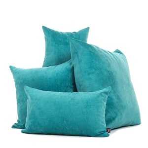 New Soft Luxury Crushed Chenille Teal Blue Fabric Designer Cushion Covers - 4 sizes Available - British Handmade -Cushion Cover Only