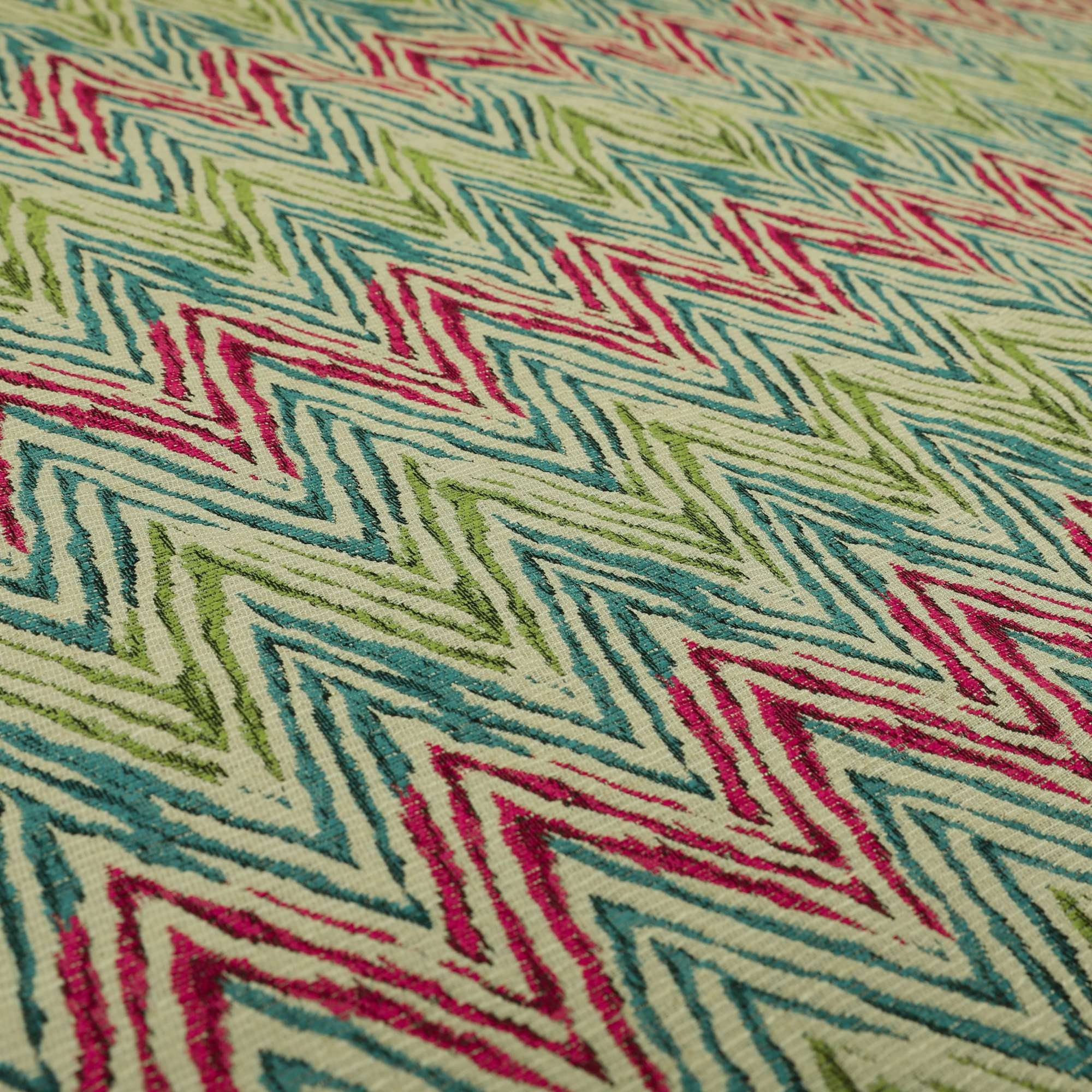 Chevron Striped Green Pink Blue Pattern Chenille Upholstery Fabrics for ...