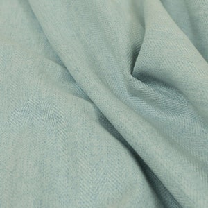 New Furnishing Fabrics Sky Blue Soft Herringbone Chenille Textured Hardwearing Upholstery Curtain Fabrics  Sofa Curtains Sold By The Metre