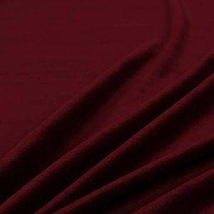 Matt Plain Cotton Effect Velvet Upholstery Quality Furnishing Fabrics In Burgundy Colours