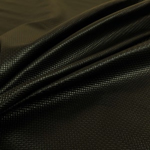 Mini Quilted Textured Plain Durable Leather In Black Vinyl Upholstery Fabric - Sold By The 10 Metre