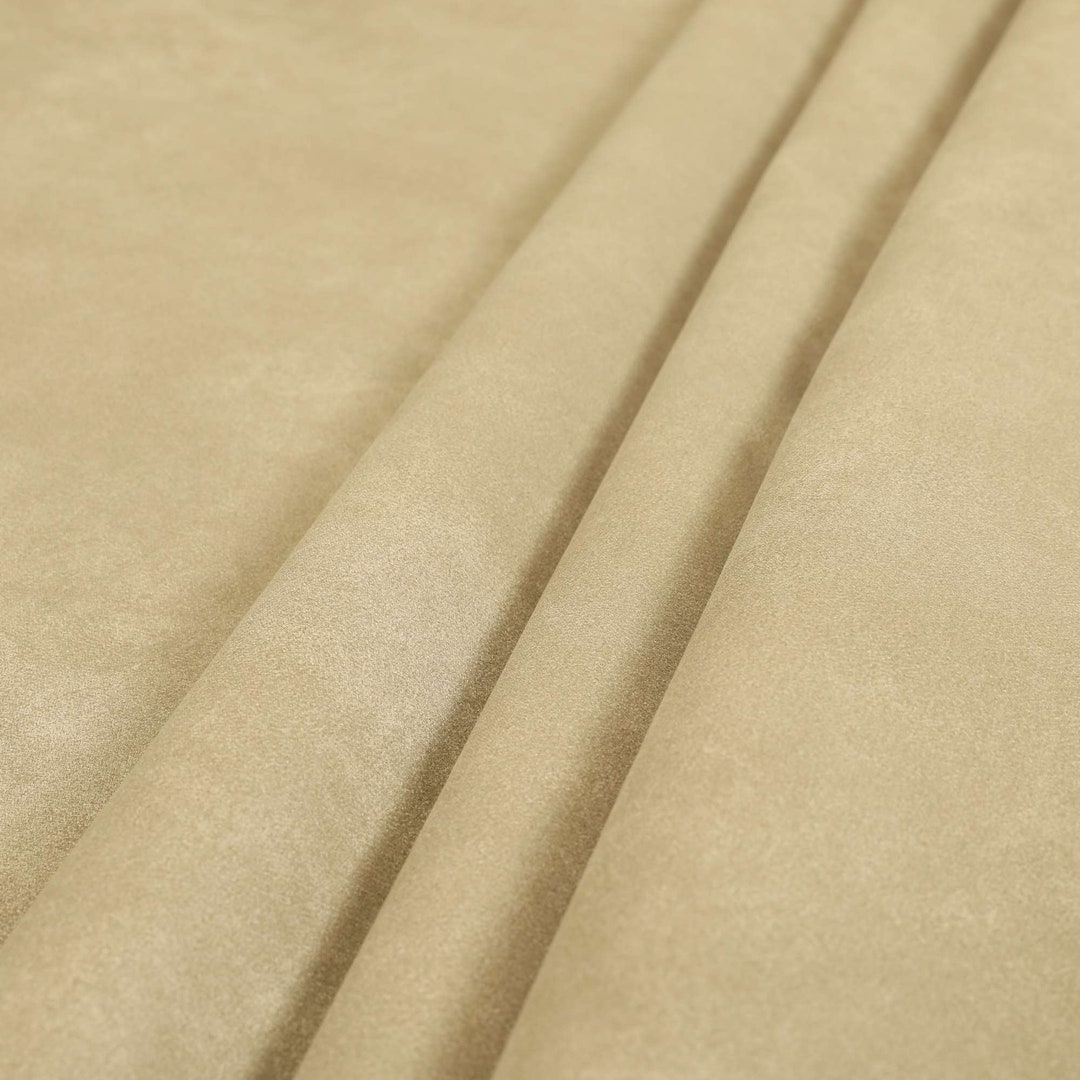 New Soft Quality Durable Faux Suede Feel Leather Beige Furnishing