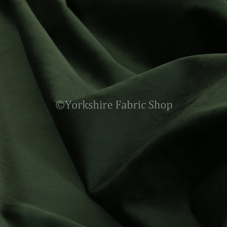 Plain Matt Soft Dark Green Velvet Fabric Moleskin Textured Etsy UK