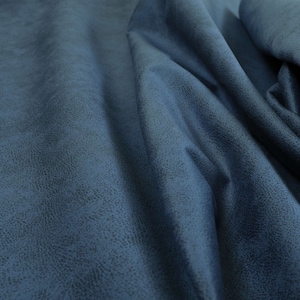 Soft Durable 3 Layer Thick Faux Suede Blue Colour Upholstery Furnishing Fabric - Sold By The 1 Metre