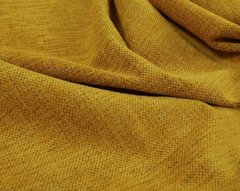 Möbelstoff Chenille Material in Gelb Perfekt für Sofas Vorhänge Polsterstoff zum Verkauf um den 1 Meter