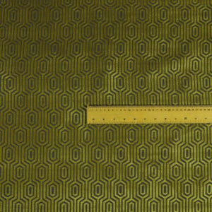 Geometric Velvet Jacquard Fabric Upholstery, Furniture, Seating, Chairs, Curtain, Cushion & Interior Design Soft Hard Wearing Quality Fabric Blue & Yellow