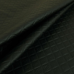 Diamond Quilted Textured Soft Vinyl Faux Leather Upholstery Fabric Black Colour - Sold By The 1 Metre