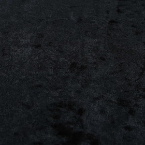 10 Metres Of Soft Rich Plush Luxury Durable Crushed Shiny Black Velvet Upholstery Fabric Ideal For Interior Curtains Sofas Furniture Chairs