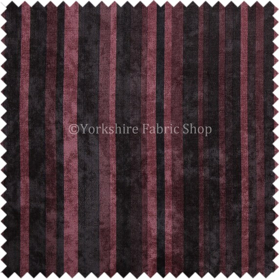 Design Vertical Striped Pattern Burgundy Soft Chenille Velvet Upholstery Fabrics