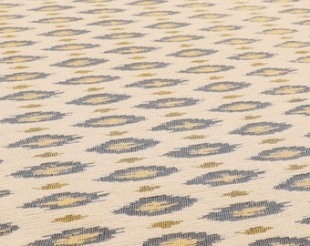 Ikat Inspired Small Motif Design In Grey Pattern Chenille Upholstery Fabrics For Sofas, Curtains, Seating, Chairs & Furniture
