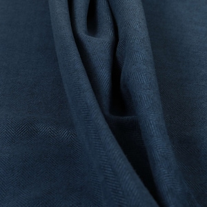 New Furnishing Fabrics Navy Blue Soft Herringbone Chenille Textured Hardwearing Upholstery Curtain Fabrics  Sofa Curtains Sold By The Metre