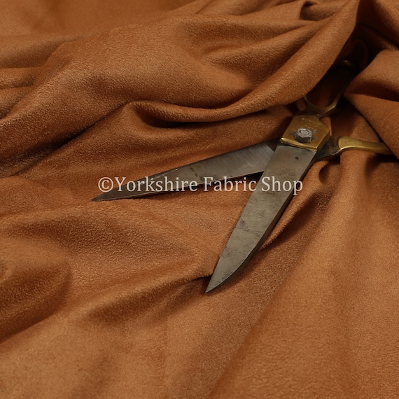 Durable Lightweight Soft Tan Rust Faux Suede Fabrics Interior Upholstery Fabric