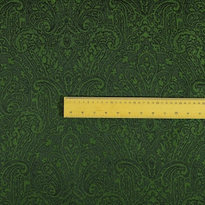 Royal Damask Pattern Lightweight Chenille Green Colour Upholstery Curtain Fabric