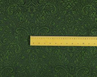 Royal Damask Pattern Lightweight Chenille Green Colour Upholstery Curtain Fabric