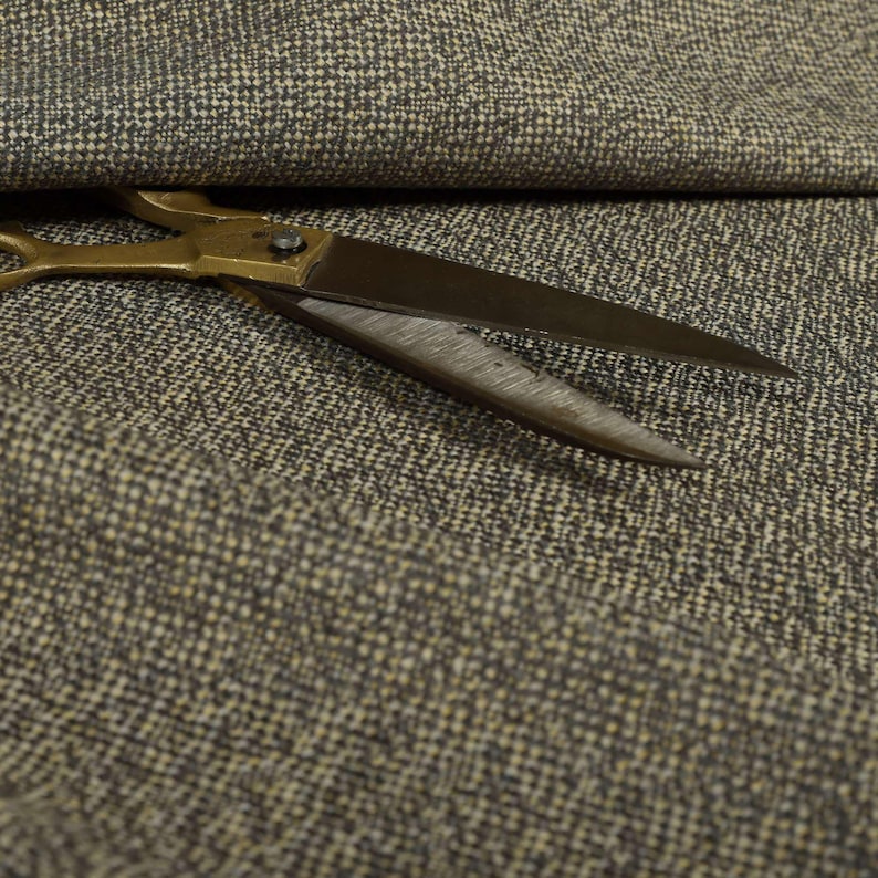 Tejido de cesta multicolor de gran peso para tapicería, sofás, muebles, cortinas, cojines y diseño de interiores. Tela lisa duradera por metro. Gris