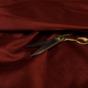New Designer Soft Plush Plain Glossy Velvet Modern Upholstery Curtain Furnishing Fabrics In Burgundy Wine Colour - Sold By 10 Metres Fabric
