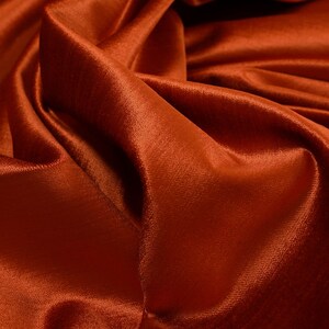 New Designer Quality Plain Silk French Shiny Velvet Upholstery Curtain Furnishing Fabric In Orange Colour - Sold By The Metre Fabrics