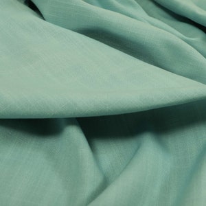 Hard Wearing Poly Cotton Material Flat Weave Plain Light Blue Upholstery Fabric