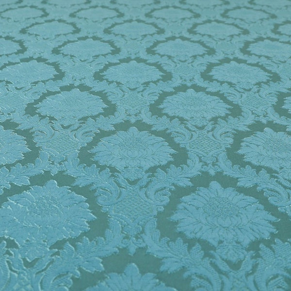 Blue Damask Fabric - Etsy