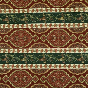 Burgund Rot Grün Chenille Polster Vorhang Stoff Floral Streifen Neues Muster