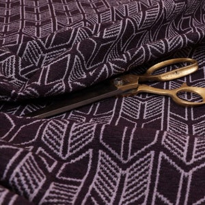 New Soft Quality Woven Modern Chevron Geometric Pattern Purple Upholstery Fabric - Sold By The 10 Metre Length Fabric