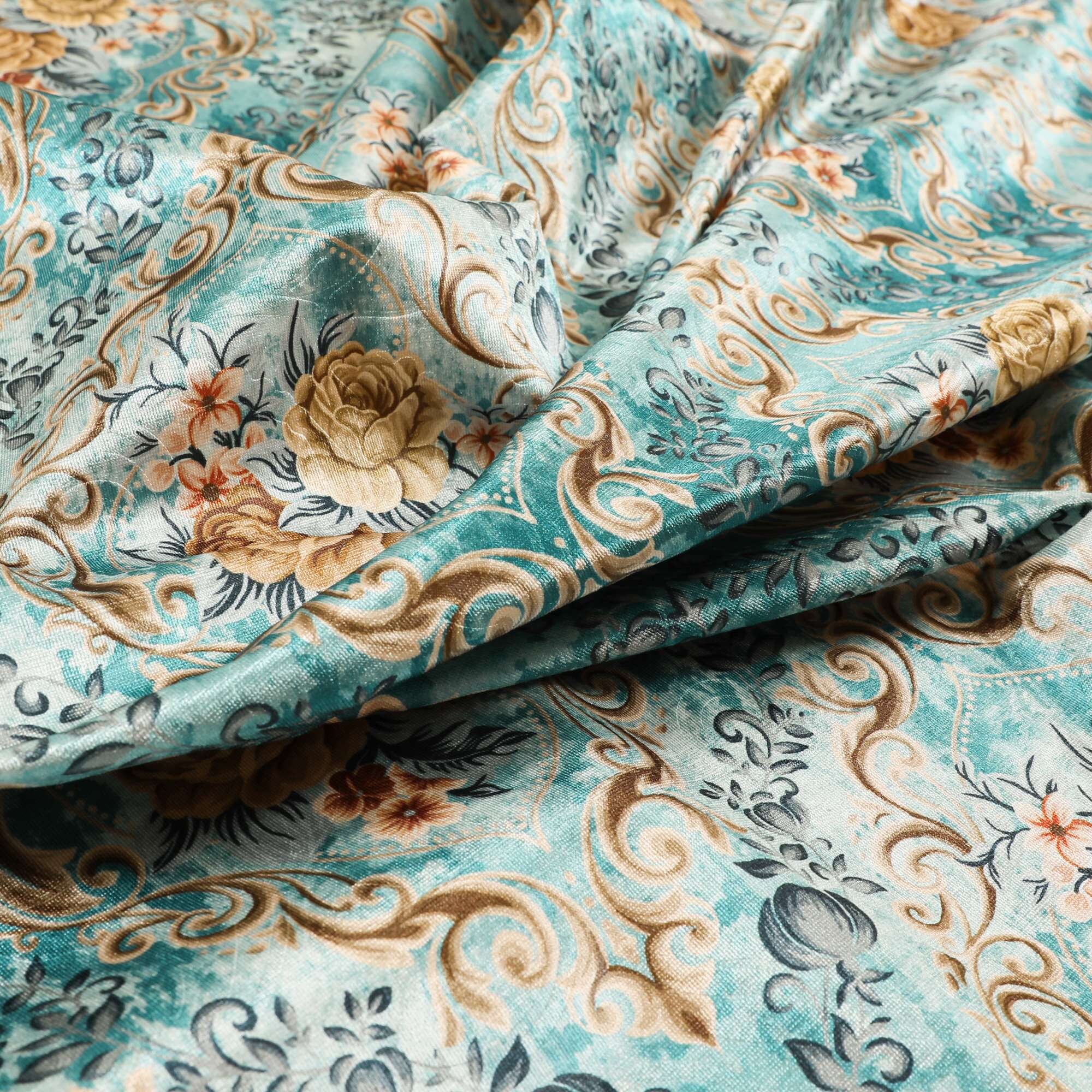 【WONDER WONDER】Paisley Velvet Flower Jacquard Wrap L/S T Cupro Bemberg Paisley Iridescent Woven Fabric Material for