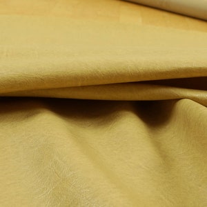 Soft Grain Effect Gold Faux Leather Upholstery Fabric Seating & Furniture - Sold By The 10 Metre