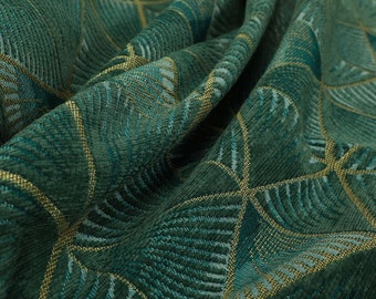 Nouveau motif triangulaire moderne vert or brillant Polyester Chenille matériel ameublement tissu d'ameublement au mètre