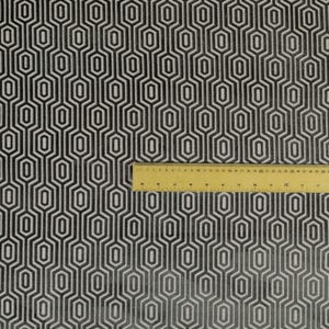 Geometric Velvet Jacquard Fabric Upholstery, Furniture, Seating, Chairs, Curtain, Cushion & Interior Design Soft Hard Wearing Quality Fabric Grey