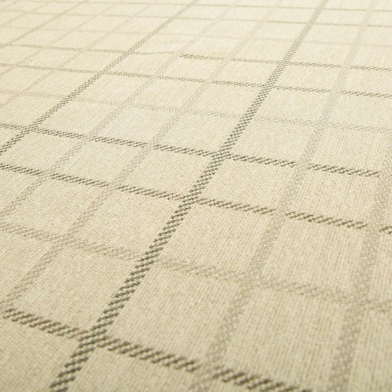 Soft Checked Tartan Pattern Beige Tapestry Quality Pattern Chenille Upholstery Fabrics For Sofas, Curtains, Seating, Chairs & Furniture