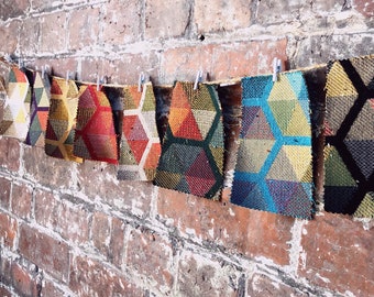 Regenbogen Hexagon geometrischer Polsterungsstoff für Vorhänge, Kissen, Innenausstattung, weich, strapazierfähig, Polyester, geometrischer Stoff pro Meter